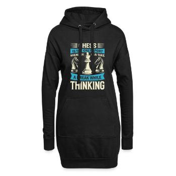 Schach ist die einzige Sportart, bei der man eine Pause einlegen kann - Hoodie-Kleid - Schwarz - Vorne