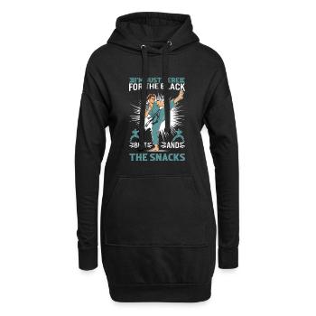 Ich bin nur wegen des schwarzen Gürtels und der Snacks hier! - Hoodie-Kleid - Schwarz - Vorne
