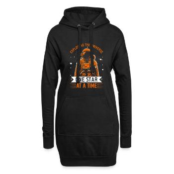 Das Universum erforschen, einen Stern nach dem anderen. - Hoodie-Kleid - Schwarz - Vorne