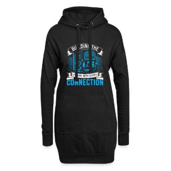 Mit jeder Verbindung die Zukunft gestalten. - Hoodie-Kleid - Schwarz - Vorne