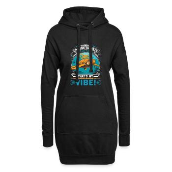 Sonnenuntergänge und Meeresschildkröten jagen – das ist mein Vibe! - Hoodie-Kleid - Schwarz - Vorne