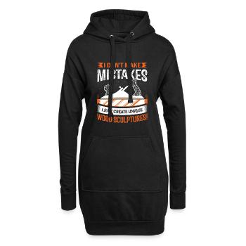 Ich mache keine Fehler; Ich erschaffe einfach einzigartige Holzstäbe - Hoodie-Kleid - Schwarz - Vorne