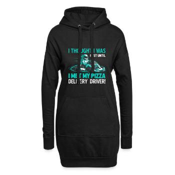 Je pensais que j’étais rapide jusqu’à ce que je rencontre ma livraison de pizza - Sweat-shirt à capuche long Femme - noir - Devant
