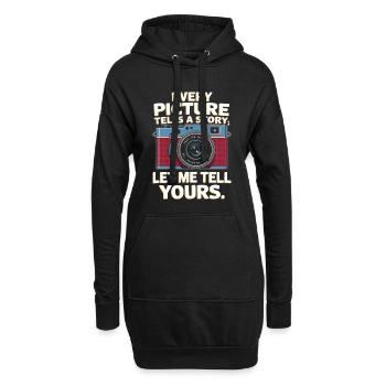 Chaque image raconte une histoire ; Laissez-moi vous raconter la vôtre. - Sweat-shirt à capuche long Femme - noir - Devant