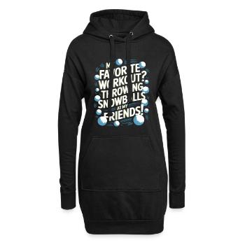 Mon entraînement préféré ? Lancer des boules de neige sur ma frite - Sweat-shirt à capuche long Femme - noir - Devant