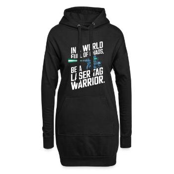 Sei in einer Welt voller Chaos ein Lasertag-Krieger. - Hoodie-Kleid - Schwarz - Vorne