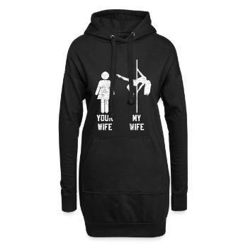 Pole Dance Frau Ehefrau - Hoodie-Kleid - Schwarz - Vorne