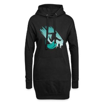 parkour parkour-jump traceur flip out freeruning - Sweat-shirt à capuche long Femme - noir - Devant