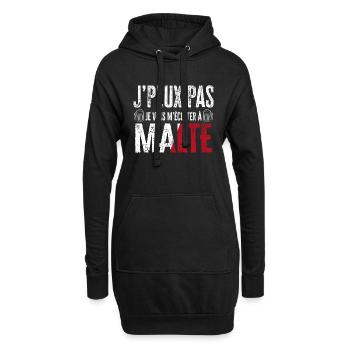 Je peux pas je vais m'éclater à Malte humour Malta - Sweat-shirt à capuche long Femme - noir - Devant