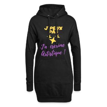 j peux pas j ai escrime artistique - Sweat-shirt à capuche long Femme - noir - Devant