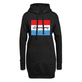 Luxemburg - Hauptstadt mit GPS & Flagge - Hoodie-Kleid - Schwarz - Vorne