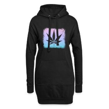 Kiffen Kiffer Weed Gras Stoner - Hoodie-Kleid - Schwarz - Vorne