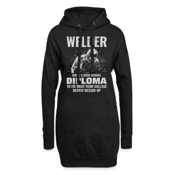 Schweißschweißer Metallbau Eisenarbeiter - Hoodie-Kleid - Schwarz - Vorne