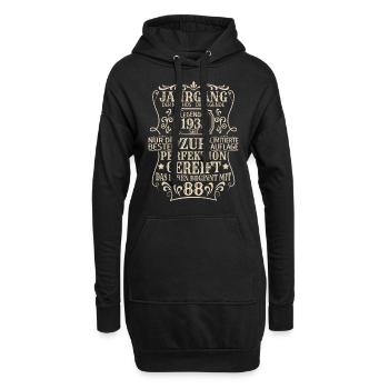 Geburtstagsgeschenk Geboren 1935 88 Jahre - Hoodie-Kleid - Schwarz - Vorne