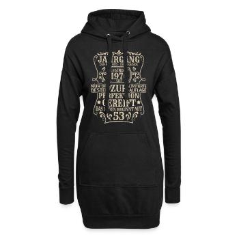 Geburtstagsgeschenk Geboren 1970 53 Jahre - Hoodie-Kleid - Schwarz - Vorne