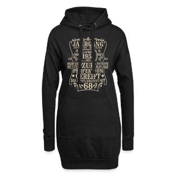 Geburtstagsgeschenk Geboren 1955 68 Jahre - Hoodie-Kleid - Schwarz - Vorne
