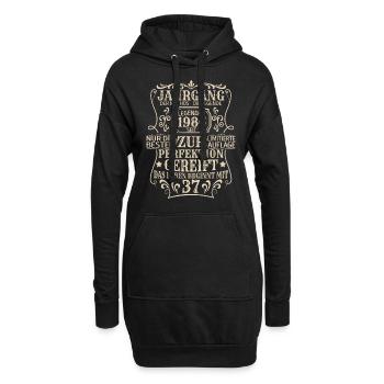 Geburtstagsgeschenk Geboren 1986 37 Jahre - Hoodie-Kleid - Schwarz - Vorne