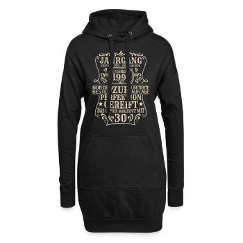 Geburtstagsgeschenk Geboren 1993 30 Jahre - Hoodie-Kleid - Schwarz - Vorne