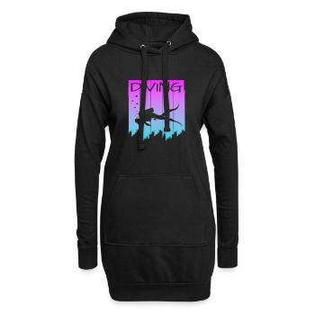tauchen - Hoodie-Kleid - Schwarz - Vorne