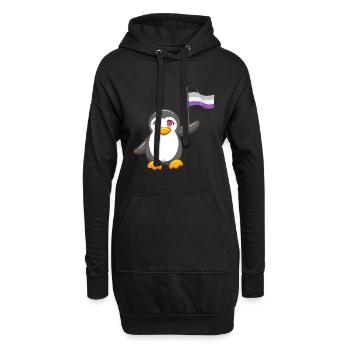 Gay Pride Antarctique Animal Pingouin Asexuel LGBT - Sweat-shirt à capuche long Femme - noir - Devant
