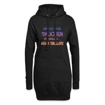 tauchen diving - Hoodie-Kleid - Schwarz - Vorne