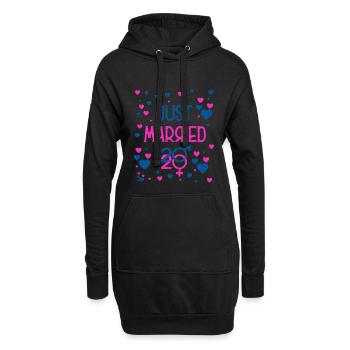 Frisch verheiratet - Hoodie-Kleid - Schwarz - Vorne
