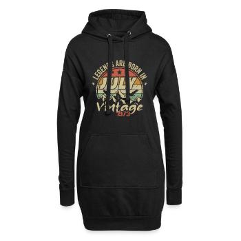 Vintage-Jubiläum – Hergestellt im Juli 1973 - Hoodie-Kleid - Schwarz - Vorne