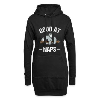 Koala Good At Naps - Hoodie-Kleid - Schwarz - Vorne