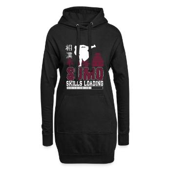 Compétences de sumo Chargement du cadeau Japanes Wrestler - Sweat-shirt à capuche long Femme - noir - Devant