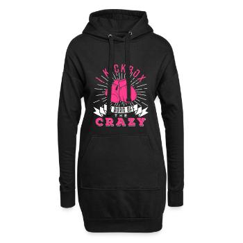 Je Kickbox pour brûler le cadeau fan fou de Kickboxer - Sweat-shirt à capuche long Femme - noir - Devant