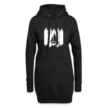 Segeln - Hoodie-Kleid - Schwarz - Vorne