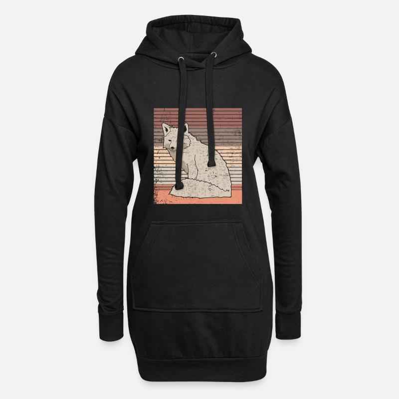 Polarfuchs - Hoodie-Kleid - Schwarz