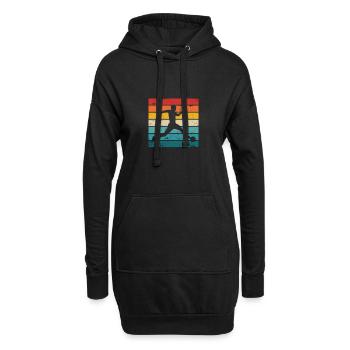 Vintage Fussball - Hoodie-Kleid - Schwarz - Vorne