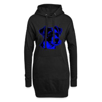 Jack Russel Terrier Hund Porträt - Hoodie-Kleid - Schwarz - Vorne