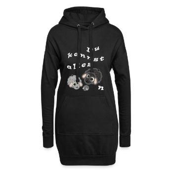 Du kannst alles schafen - Hoodie-Kleid - Schwarz - Vorne