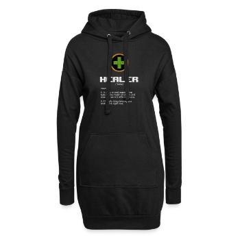 Lustiges Rollenspiel MMO MMORPG Healer Rollen - Hoodie-Kleid - Schwarz - Vorne