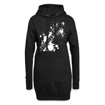 Splash Gitarre - Hoodie-Kleid - Schwarz - Vorne
