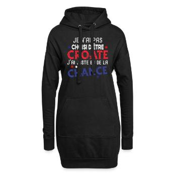 Croate Croatie Europe Cadeau Pays Humour Dubrovnik - Sweat-shirt à capuche long Femme - noir - Devant