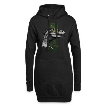 Prédateur à plumes : Domaine du vélociraptor - Sweat-shirt à capuche long Femme - noir - Devant