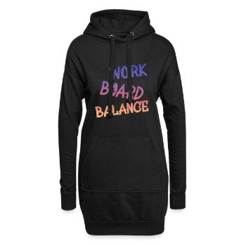 Snowboard, Work Board Balance - Hoodie-Kleid - Schwarz - Vorne
