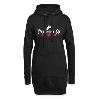 Schwangere Vorhofflimmern - Hoodie-Kleid - Schwarz - Vorne