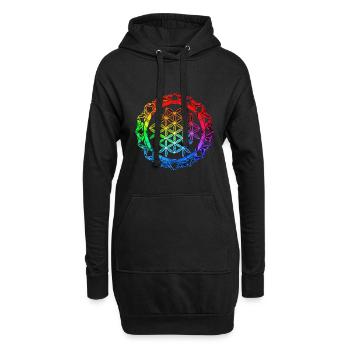 Fleur de lotus - symbole de sérénité et de beauté - Sweat-shirt à capuche long Femme - noir - Devant