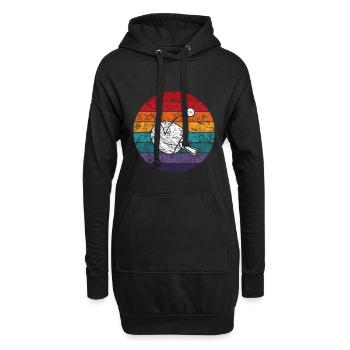 Retro Tischtennis Design - Hoodie-Kleid - Schwarz - Vorne