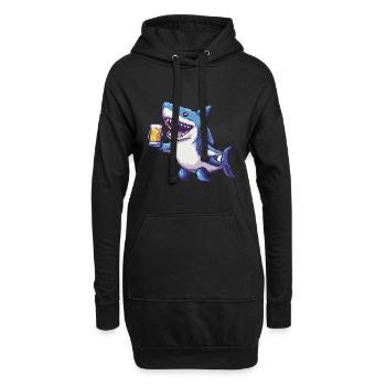 Bière Hai Pixel - Sweat-shirt à capuche long Femme - noir - Devant