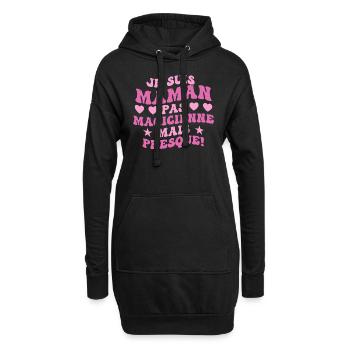 Mama statt Zauberin, Geschenkidee zum Muttertag - Hoodie-Kleid - Schwarz - Vorne