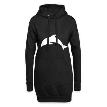 Delfin - Hoodie-Kleid - Schwarz - Vorne