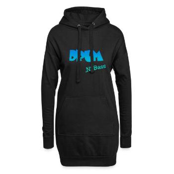 Drum n Bass - Hoodie-Kleid - Schwarz - Vorne