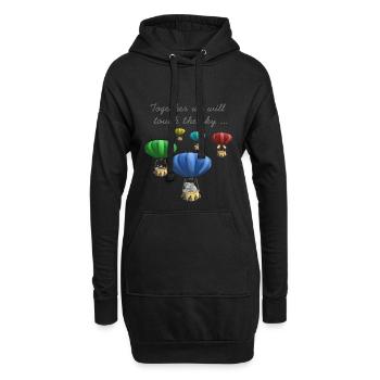 Ballons à air chaud colorés - Sweat-shirt à capuche long Femme - noir - Devant