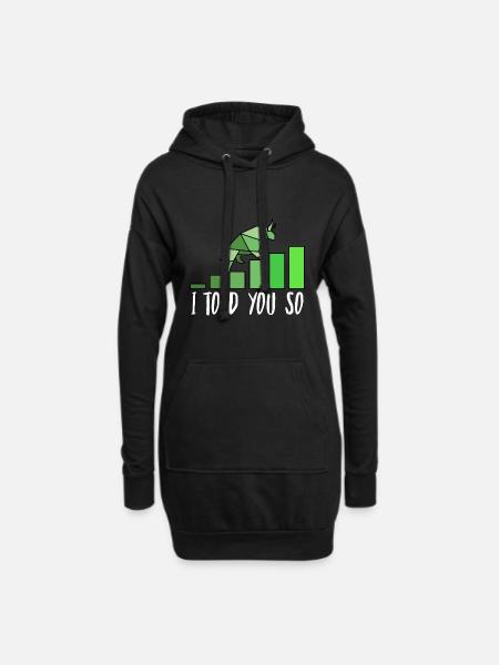 Börsendesign i told you so - Hoodie-Kleid - Schwarz