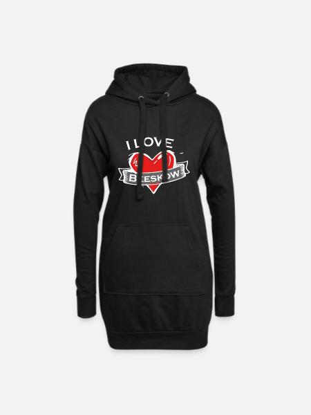 Beeskow - Ich liebe Stadtnamen in Tattoo Stil - Hoodie-Kleid - Schwarz